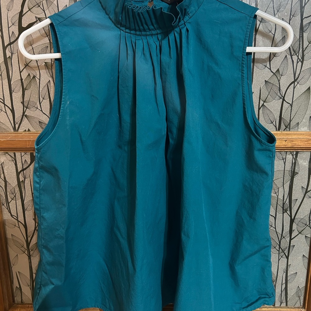 Banana Republic Teal Sleeveless Blouse